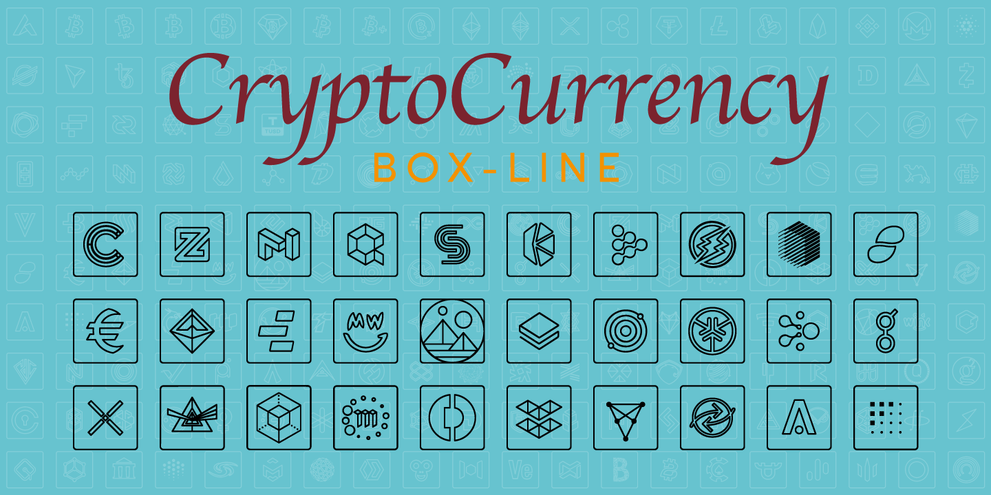 Ejemplo de fuente Cryptocurrency Box Line